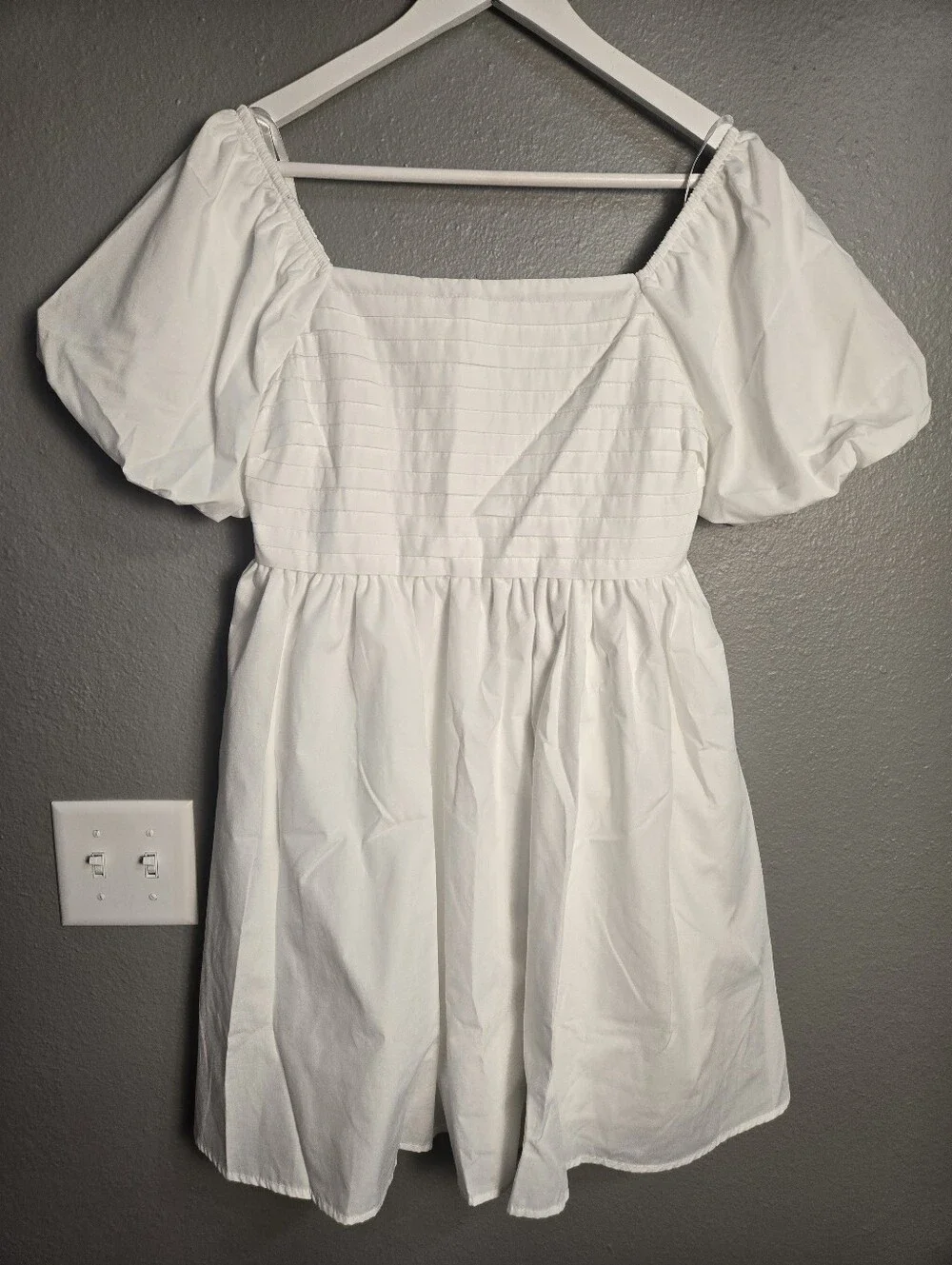she + sky white dress She + Sky White Puff Sleeve Summer Dress Size Medium